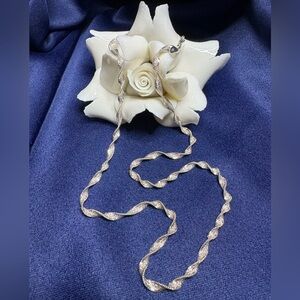 Chain* 925 Sterling Silver Twisted Necklace 20” 4mm